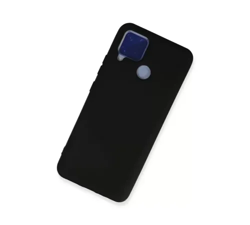 Realme C15 Kılıf Nano içi Kadife Silikon - Siyah