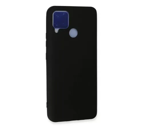 Realme C15 Kılıf Nano içi Kadife Silikon - Siyah