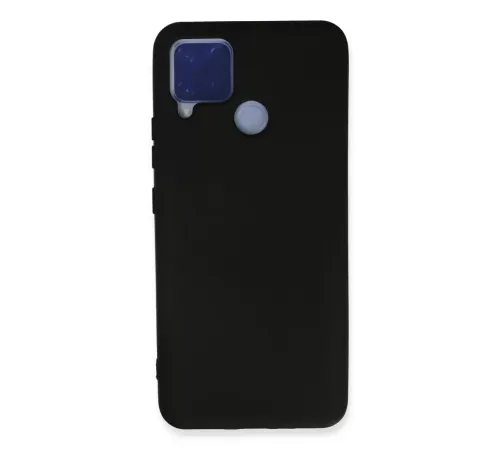 Realme C15 Kılıf Nano içi Kadife Silikon - Siyah