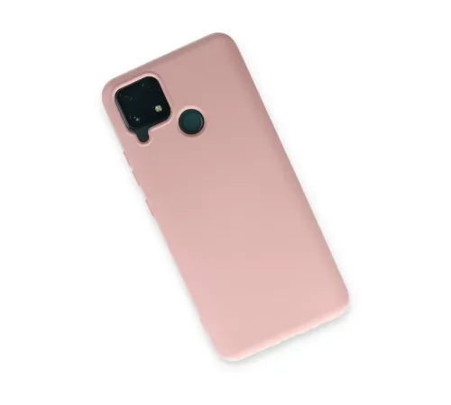Realme C15 Kılıf Nano içi Kadife Silikon - Pudra