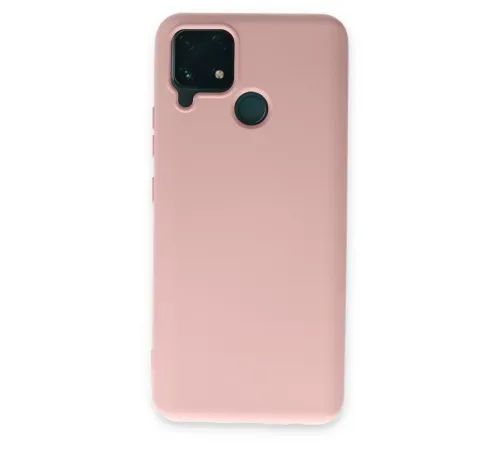 Realme C15 Kılıf Nano içi Kadife Silikon - Pudra