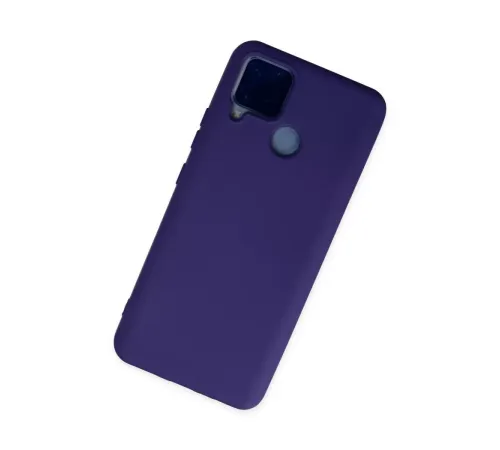Realme C15 Kılıf Nano içi Kadife Silikon - Mor