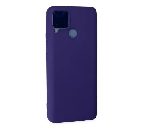 Realme C15 Kılıf Nano içi Kadife Silikon - Mor