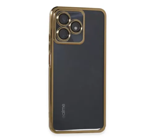 Realme C53 Kılıf Lensli Silikon - Gold