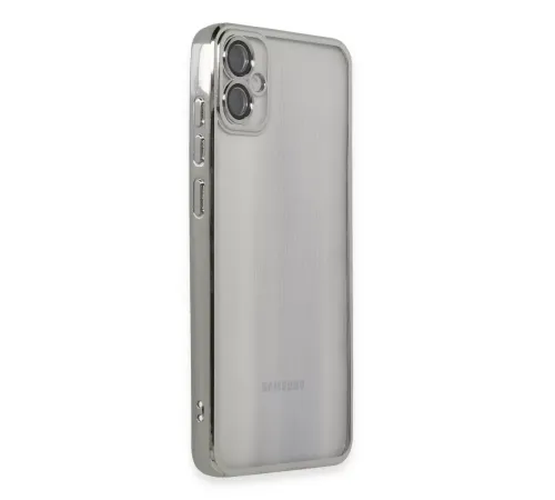 Samsung Galaxy A05 Kılıf Lensli Silikon - Gümüş