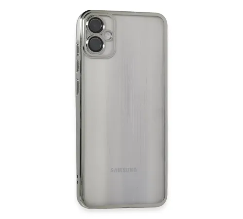 Samsung Galaxy A05 Kılıf Lensli Silikon - Gümüş