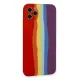 Apple iPhone 11 Pro Kılıf Ebruli Lansman Silikon - Kırmızı-Mor