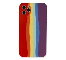 Apple iPhone 11 Pro Kılıf Ebruli Lansman Silikon - Kırmızı-Mor