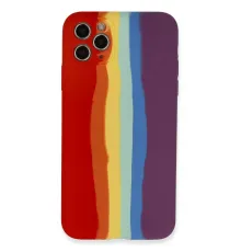 Apple iPhone 11 Pro Kılıf Ebruli Lansman Silikon - Kırmızı-Mor