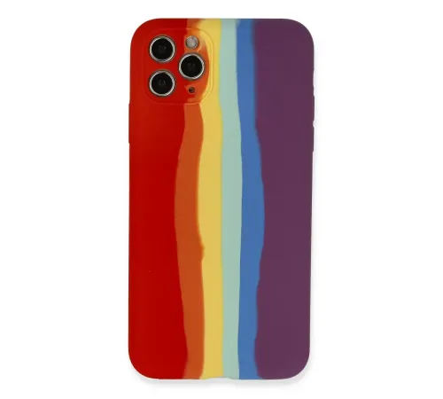 Apple iPhone 11 Pro Kılıf Ebruli Lansman Silikon - Kırmızı-Mor