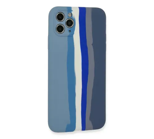 Apple iPhone 11 Pro Kılıf Ebruli Lansman Silikon - Mavi-Gri
