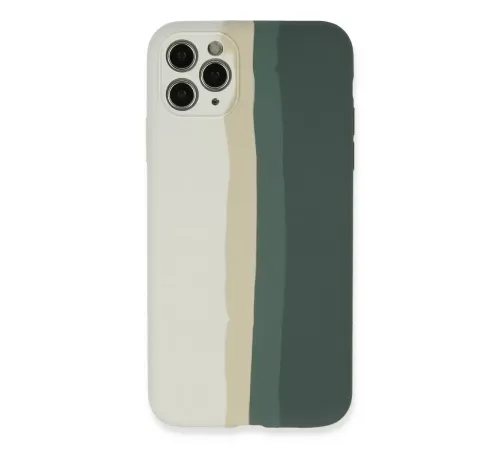 Apple iPhone 11 Pro Kılıf Ebruli Lansman Silikon - Beyaz-Gri