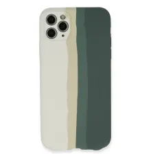 Apple iPhone 11 Pro Kılıf Ebruli Lansman Silikon - Beyaz-Gri