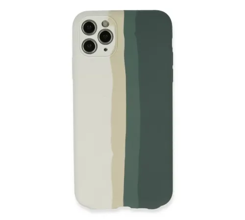 Apple iPhone 11 Pro Kılıf Ebruli Lansman Silikon - Beyaz-Gri