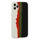 Apple iPhone 11 Pro Kılıf Ebruli Lansman Silikon - Beyaz-Siyah