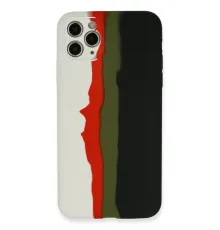 Apple iPhone 11 Pro Kılıf Ebruli Lansman Silikon - Beyaz-Siyah