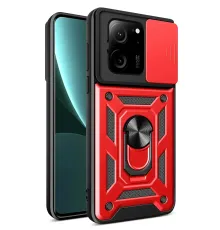 Xiaomi Mi 13T Pro Kılıf Pars Lens Yüzüklü Silikon - Kırmızı