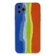 Apple iPhone 11 Pro Kılıf Ebruli Lansman Silikon - Mavi-Turuncu