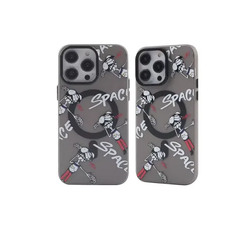 Apple iPhone 12 Pro Max Kılıf Apollo Magneticsafe Desenli Kapak - Apollo Siyah - 3