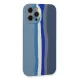 Apple iPhone 12 Pro Kılıf Ebruli Lansman Silikon - Mavi-Gri