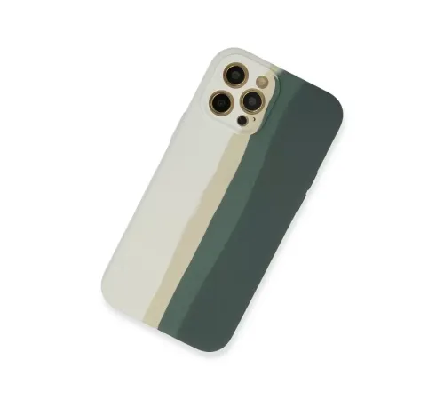 Apple iPhone 12 Pro Kılıf Ebruli Lansman Silikon - Beyaz-Gri