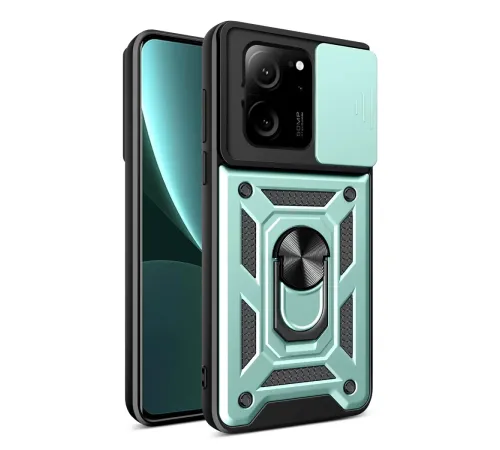 Xiaomi Mi 13T Pro Kılıf Pars Lens Yüzüklü Silikon - Yeşil