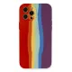 Apple iPhone 12 Pro Max Kılıf Ebruli Lansman Silikon - Kırmızı-Mor