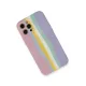Apple iPhone 12 Pro Max Kılıf Ebruli Lansman Silikon - Pembe-Lila