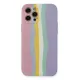 Apple iPhone 12 Pro Max Kılıf Ebruli Lansman Silikon - Pembe-Lila