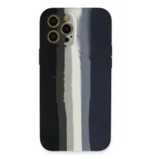 Apple iPhone 12 Pro Max Kılıf Ebruli Lansman Silikon - Siyah-Lacivert