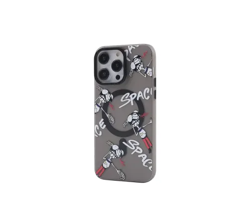 Apple iPhone 13 Pro Kılıf Apollo Magneticsafe Desenli Kapak - Apollo Siyah - 3