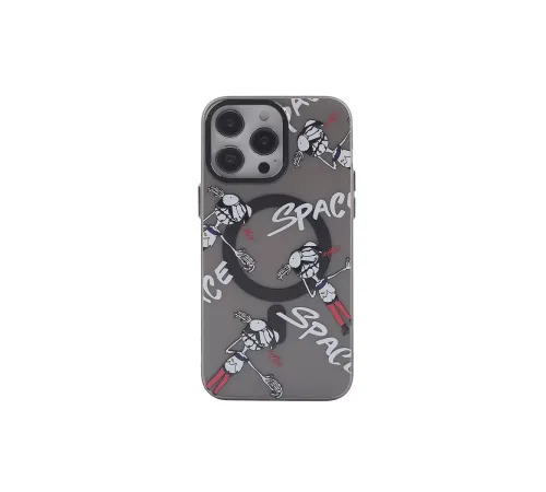 Apple iPhone 13 Pro Kılıf Apollo Magneticsafe Desenli Kapak - Apollo Siyah - 3