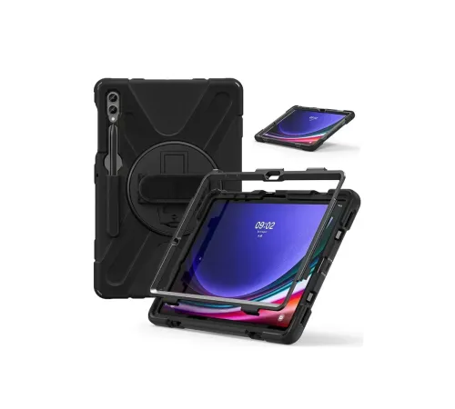 Samsung Galaxy X610 Tab S9 FE Plus 12.4 Kılıf Amazing Tablet Kapak - Siyah