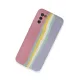 Samsung Galaxy A03S Kılıf Ebruli Lansman Silikon - Pembe-Lila