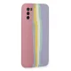 Samsung Galaxy A03S Kılıf Ebruli Lansman Silikon - Pembe-Lila