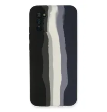 Samsung Galaxy A03S Kılıf Ebruli Lansman Silikon - Siyah-Lacivert