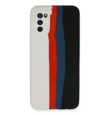 Samsung Galaxy A03S Kılıf Ebruli Lansman Silikon - Beyaz-Siyah