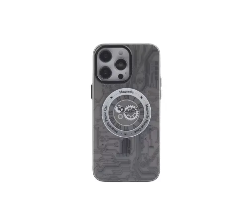 Apple iPhone 14 Pro Max Kılıf Apollo Magneticsafe Desenli Kapak - Apollo Siyah - 1