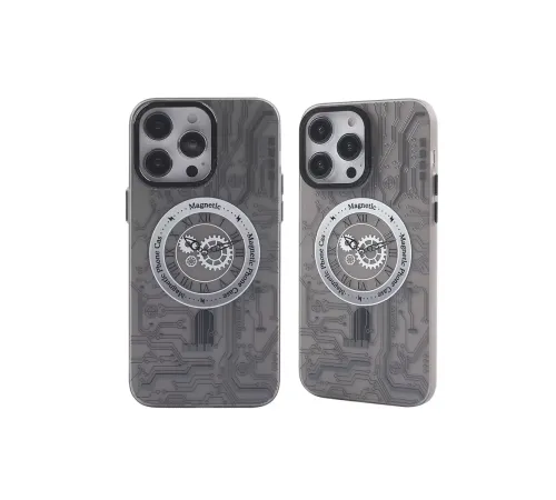 Apple iPhone 14 Pro Max Kılıf Apollo Magneticsafe Desenli Kapak - Apollo Siyah - 1
