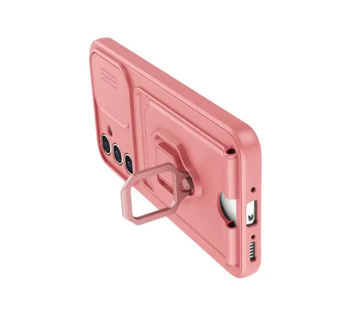 Samsung Galaxy A54 5G Kılıf Zuma Kartvizitli Yüzüklü Silikon - Pembe