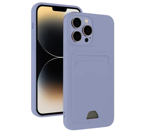 Apple iPhone 13 Pro Max Kılıf Kelvin Kartvizitli Silikon - Lila