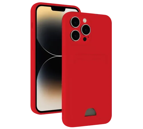 Apple iPhone 13 Pro Max Kılıf Kelvin Kartvizitli Silikon - Kırmızı