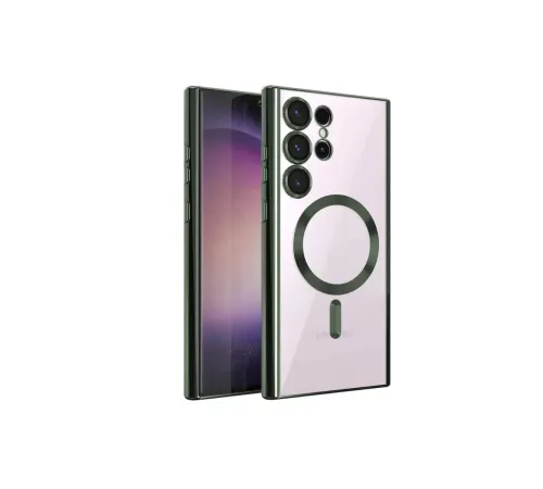 Samsung Galaxy S24 Ultra Kılıf Kross Magneticsafe Kapak - Koyu Yeşil