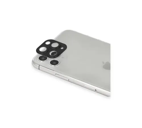 Apple iPhone 11 Pro Max Pers Alüminyum Kamera Lens - Siyah