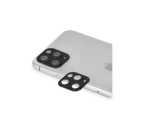 Apple iPhone 11 Pro Max Pers Alüminyum Kamera Lens - Siyah
