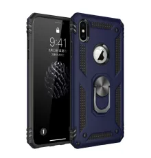 Apple iPhone XS Max Kılıf Sofya Yüzüklü Silikon Kapak - Lacivert