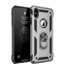 Apple iPhone XS Max Kılıf Sofya Yüzüklü Silikon Kapak - Gümüş