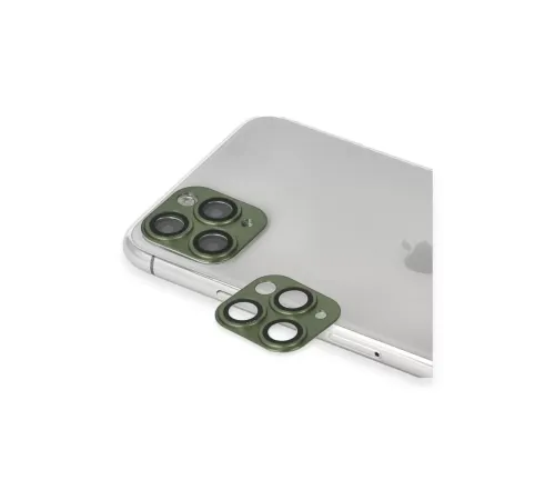 Apple iPhone 11 Pro Max Pers Alüminyum Kamera Lens - Yeşil