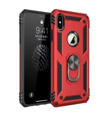 Apple iPhone XS Max Kılıf Sofya Yüzüklü Silikon Kapak - Kırmızı