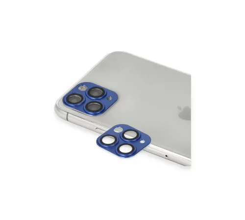 Apple iPhone 11 Pro Max Pers Alüminyum Kamera Lens - Lacivert